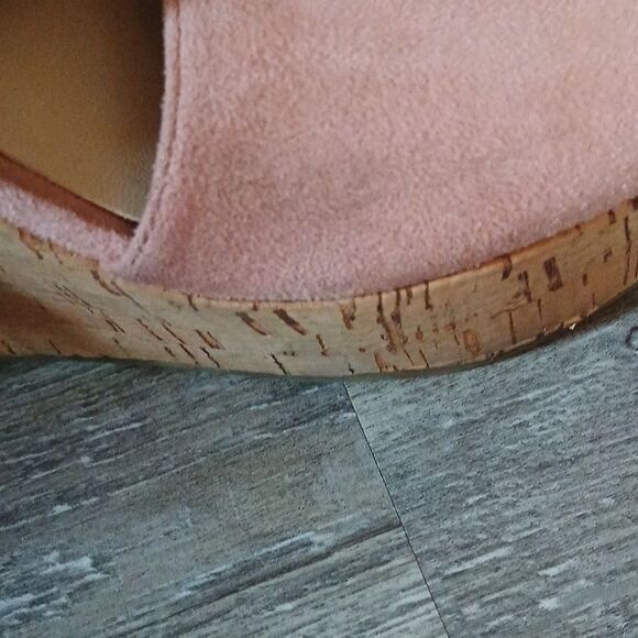 Guess dusty rose wrap around wedge kork heels Sz 11 - Picture 6 of 12